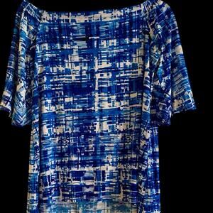 Strazzi Blue Abstract Women's Blouse